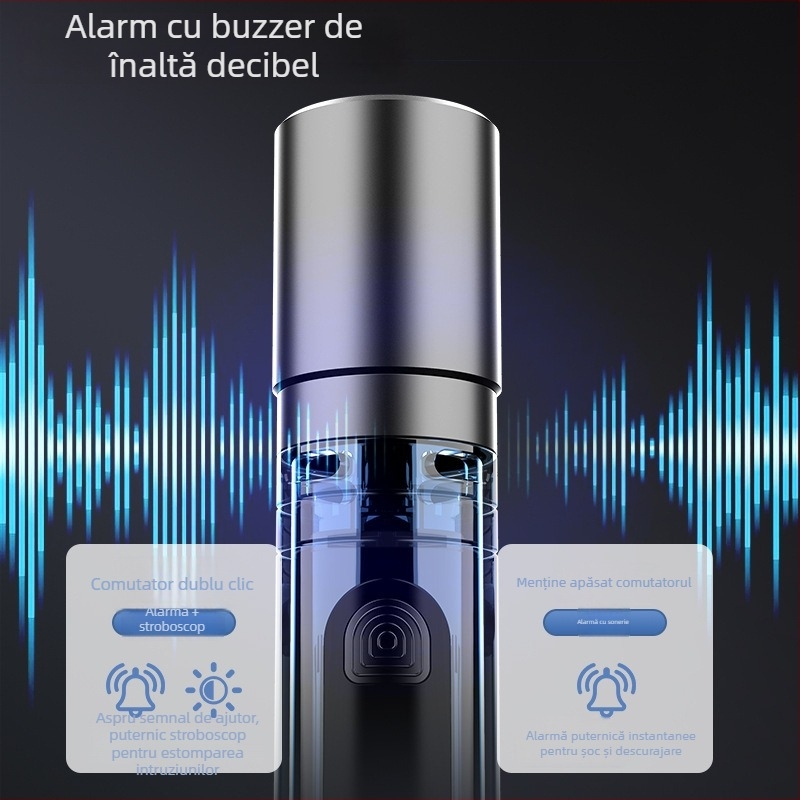 Lanternă de exterior pentru camping și autoapărare, corp din aliaj de aluminiu, sursă de lumină cu laser, zoom telescopic, 5W, baterie reîncărcabilă (capacitate 500)