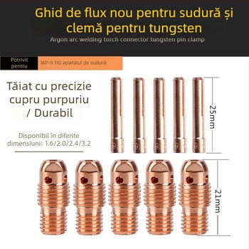WP-9F Pistol de sudură cu arc argon cu duză ceramică 13N08, ghid de flux din cupru, protecție pentru duză