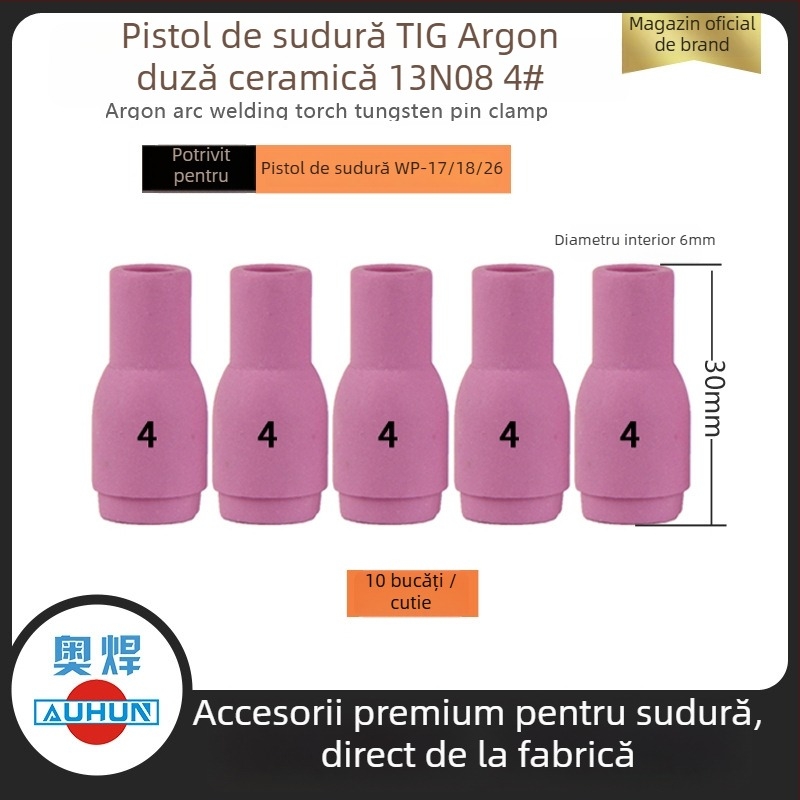 WP-9F Pistol de sudură cu arc argon cu duză ceramică 13N08, ghid de flux din cupru, protecție pentru duză