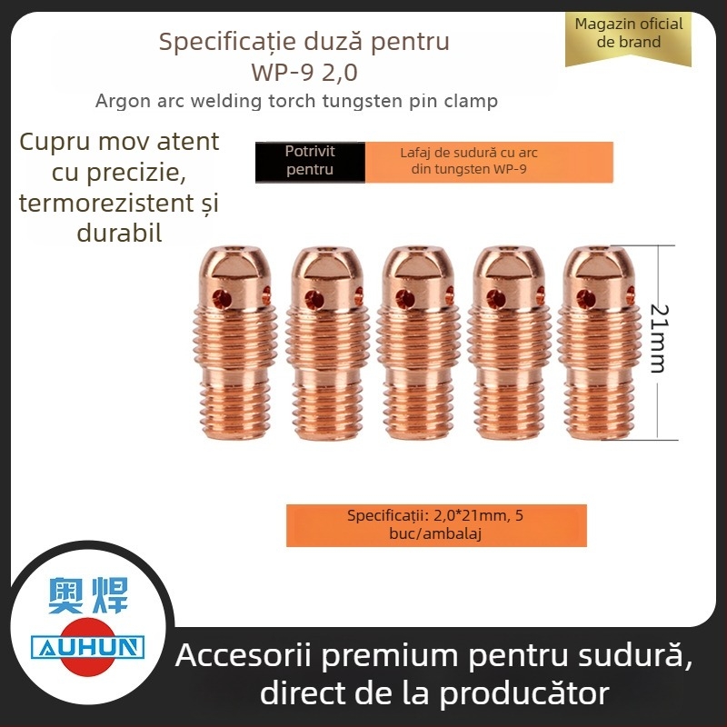 WP-9F Pistol de sudură cu arc argon cu duză ceramică 13N08, ghid de flux din cupru, protecție pentru duză