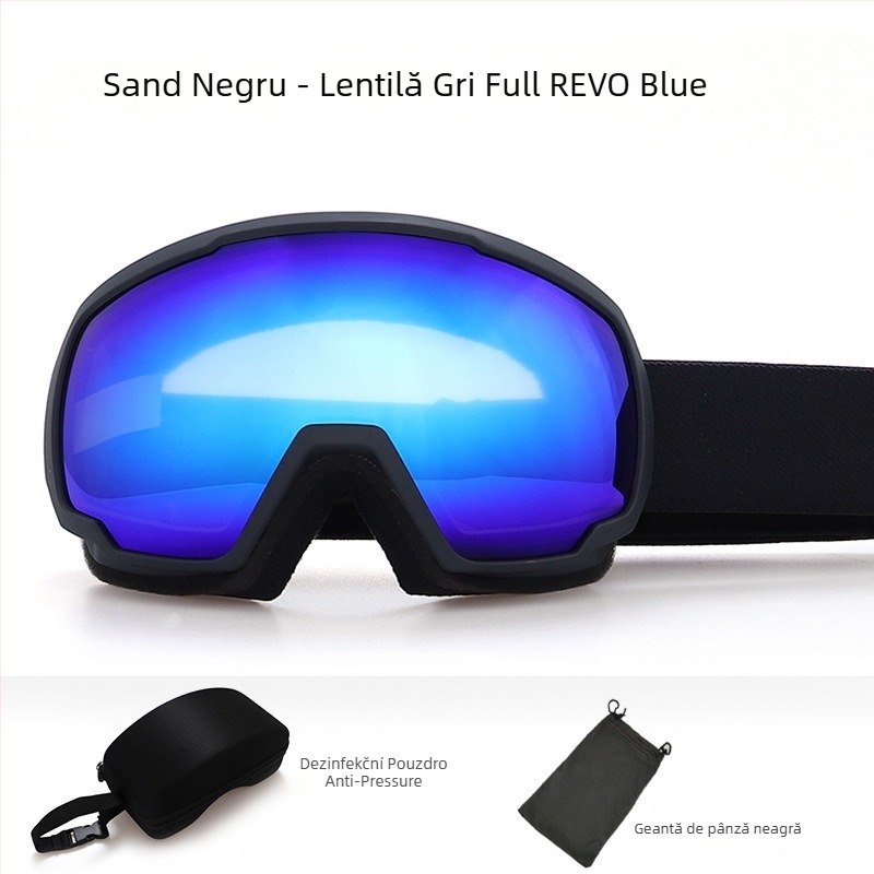 Ochelari de schi din TPU, cu strat dublu anti-ceață, pentru adulți, polarizați și rezistenți la vânt