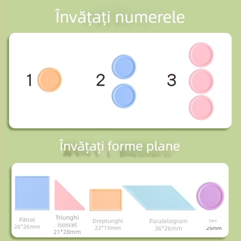 Monede didactice pentru matematică, clasa întâi: forme geometrice și calcule de adunare/scădere, plastic, Modian, cod Jyb-126bm, vârstă 7–14, neelectrice