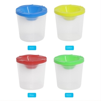 Recipient pentru spălat pensule de pictură, multifuncțional, etanș, portabil, cu paletă de culori