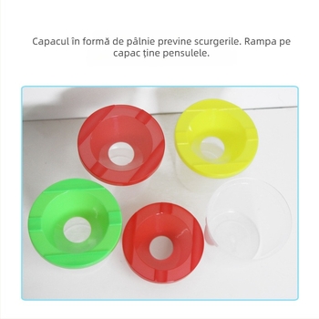 Recipient pentru spălat pensule de pictură, multifuncțional, etanș, portabil, cu paletă de culori