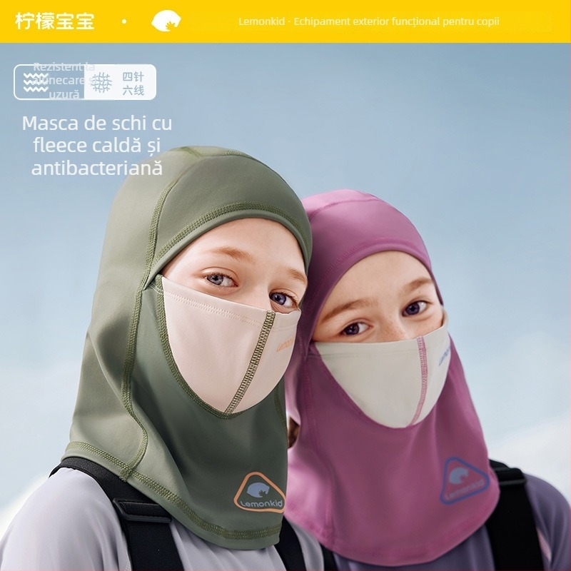 Șapcă/bandană de ski pentru copii — protecție facială, anti-vânt, călduroasă, pentru activități outdoor: ciclism și sporturi pe zăpadă; material spandex/lycra; unisex