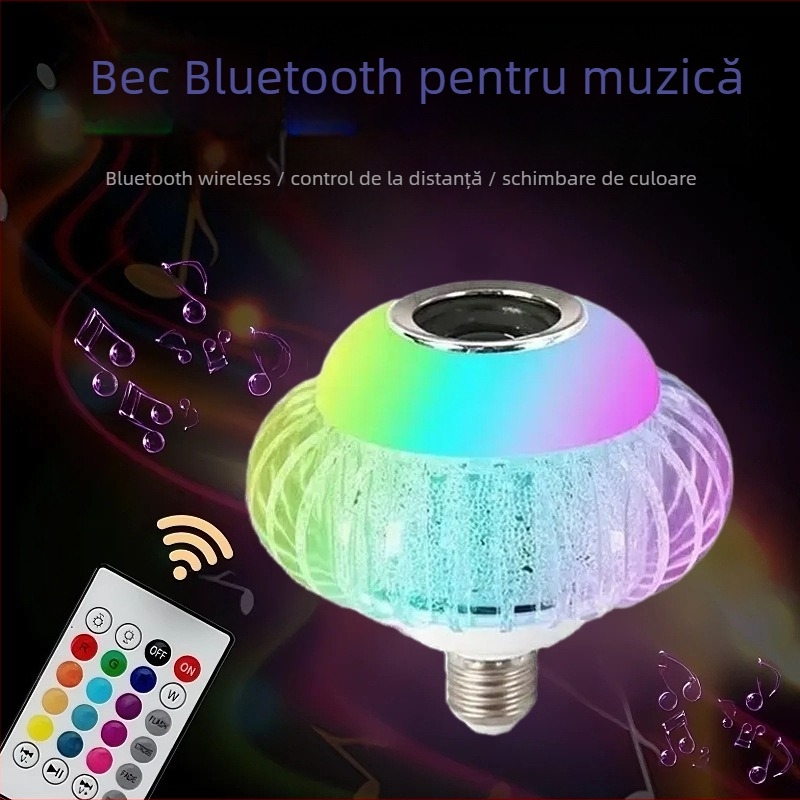Lumină LED Bluetooth RGB cu schimbare de culoare și reglare de intensitate de la distanță, pentru interior XR-06