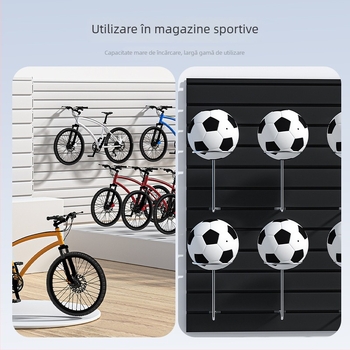 Raft de afișaj din PVC cu mai multe cârlige, construcție monobloc din PVC, capacitate peste 30 kg