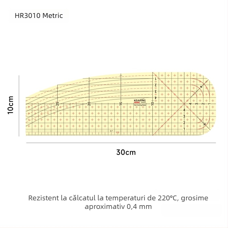 Rigla de centimetri Kolding — corp din plastic, imprimare personalizată, ambalaj 1/12/240