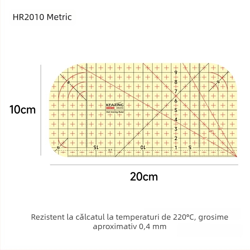 Rigla de centimetri Kolding — corp din plastic, imprimare personalizată, ambalaj 1/12/240