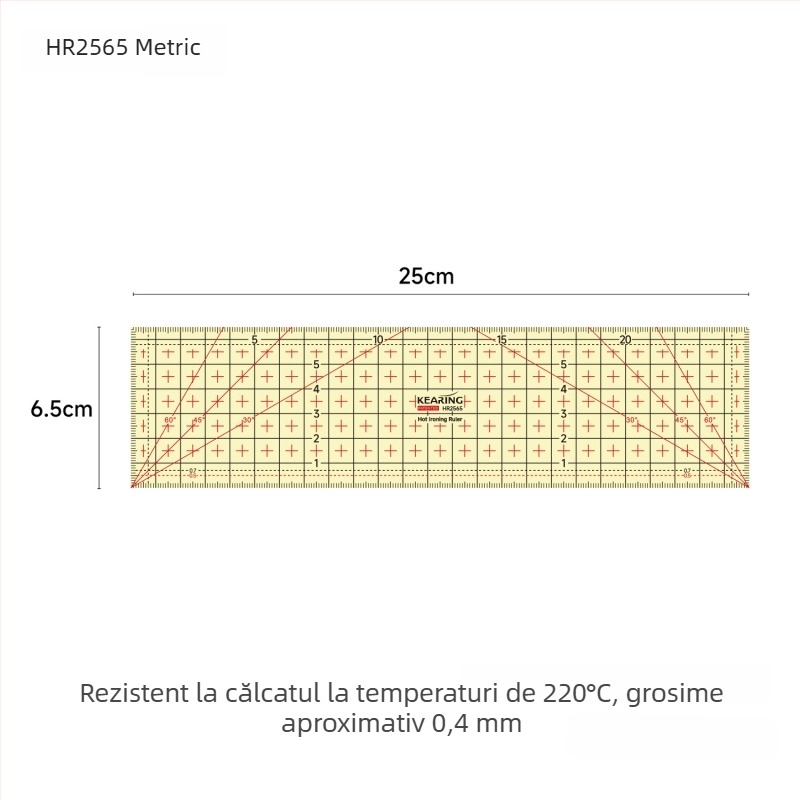 Rigla de centimetri Kolding — corp din plastic, imprimare personalizată, ambalaj 1/12/240