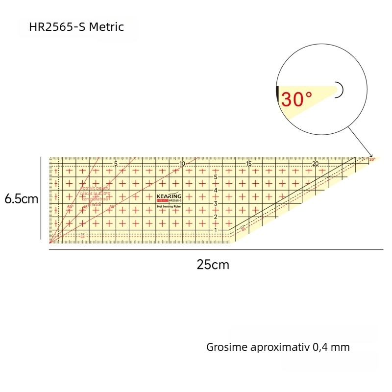 Rigla de centimetri Kolding — corp din plastic, imprimare personalizată, ambalaj 1/12/240