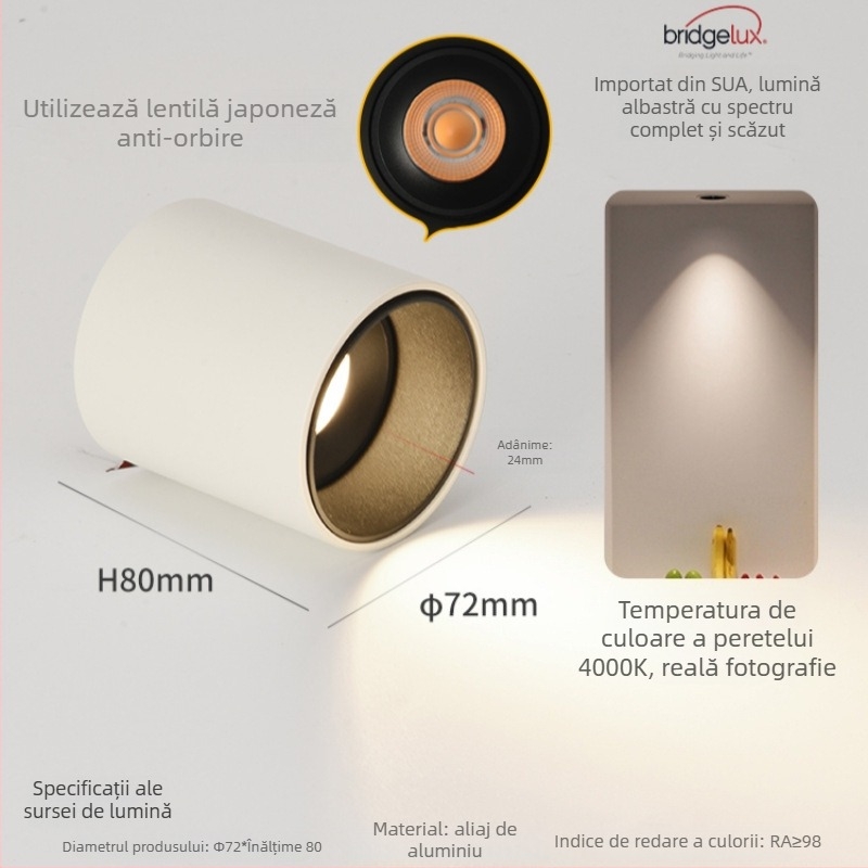 Downlight LED montat pe suprafață, 6-10W, 220V, CRI ≥90