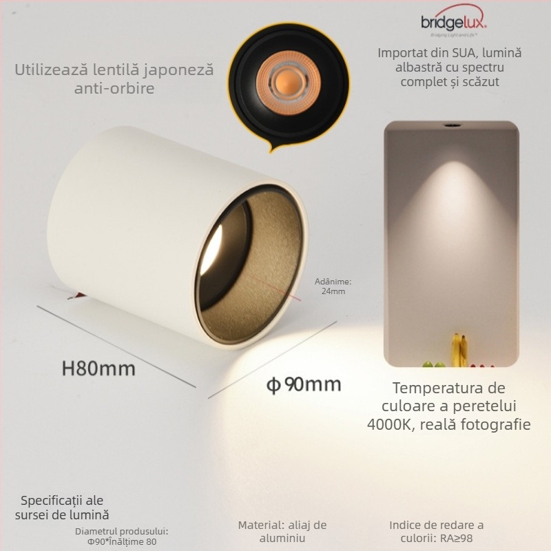 Downlight LED montat pe suprafață, 6-10W, 220V, CRI ≥90