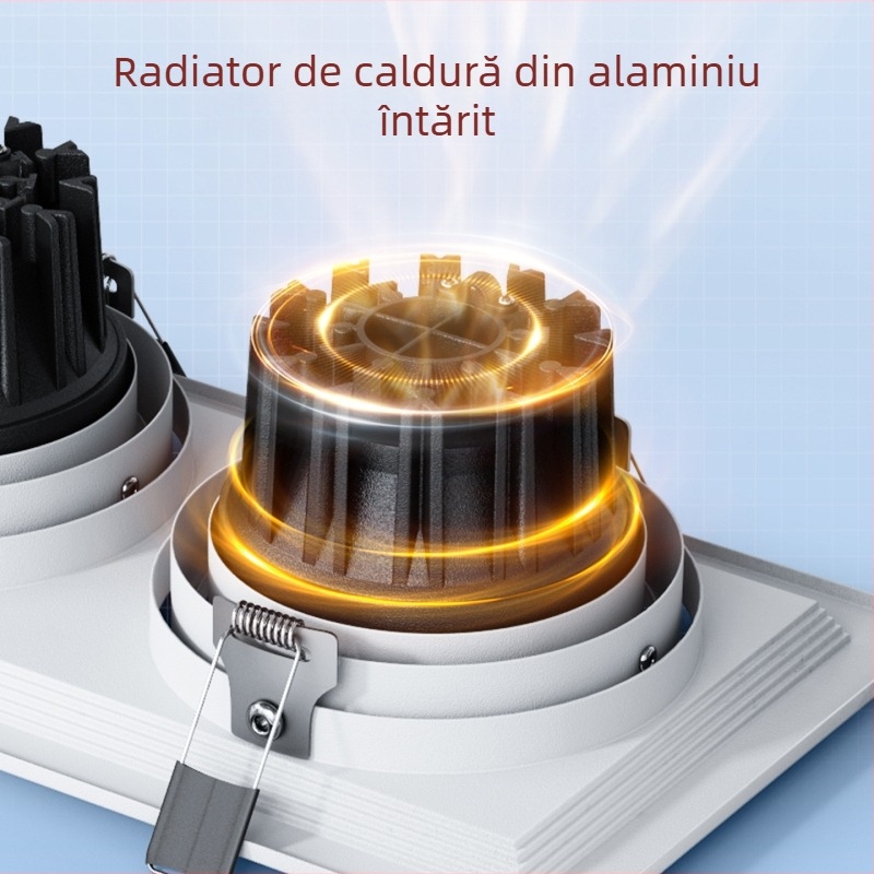 Corp LED încastrat, dreptunghiular, cu grilă LED, downlight cu două capete, carcasă din aluminiu, 220V, CRI ≥95, control non-smart