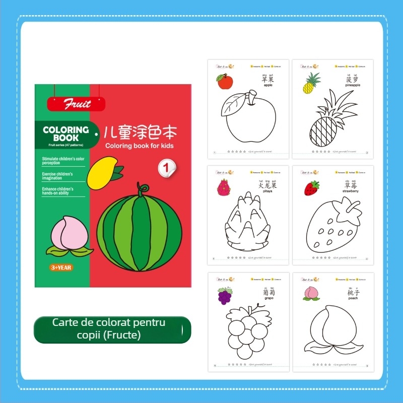 Set de colorat și desen pentru copii 3–6 ani, marca Du Le Zi, pe bază de hârtie, personalizat în funcție de desene