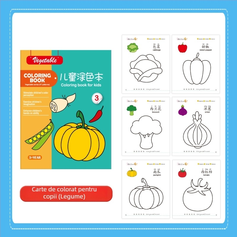 Set de colorat și desen pentru copii 3–6 ani, marca Du Le Zi, pe bază de hârtie, personalizat în funcție de desene