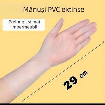 Mănuși de unică folosință din PVC, de calitate alimentară, impermeabile și rezistente la ulei, compatibile cu ecranul tactil