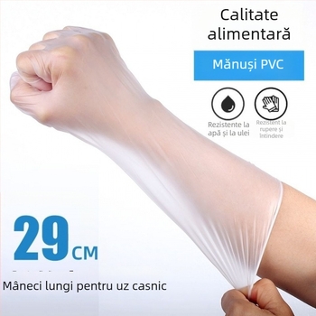 Mănuși de unică folosință din PVC, de calitate alimentară, impermeabile și rezistente la ulei, compatibile cu ecranul tactil