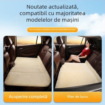 Saltea de călătorie pentru spatele mașinii, cu căptușeală fleece, pliabilă, universal pentru copii, fără umflare
