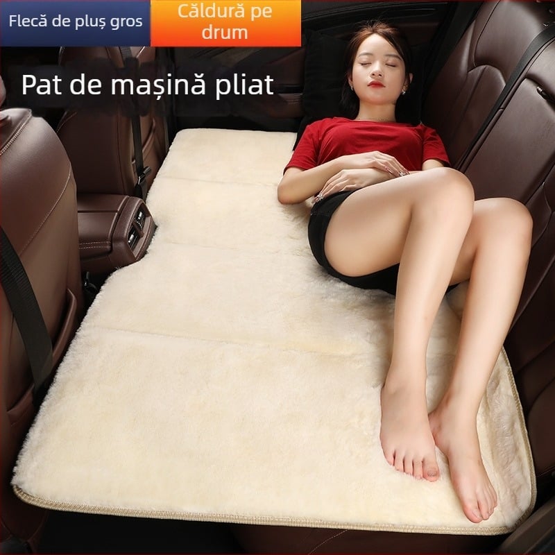 Saltea de călătorie pentru spatele mașinii, cu căptușeală fleece, pliabilă, universal pentru copii, fără umflare