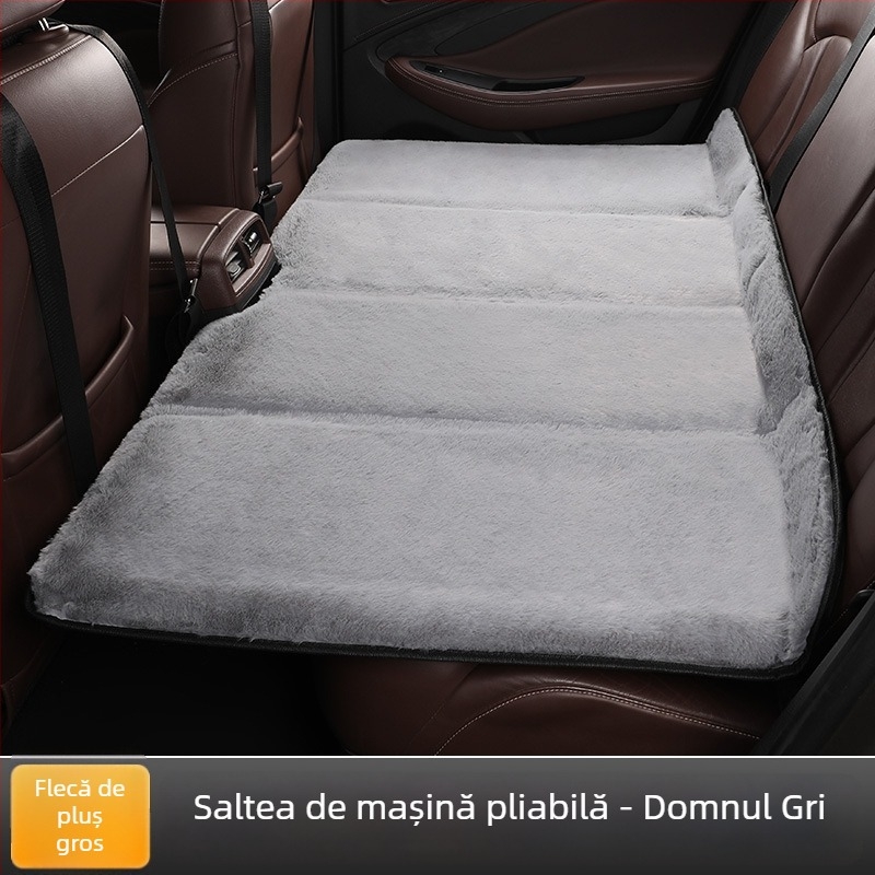 Saltea de călătorie pentru spatele mașinii, cu căptușeală fleece, pliabilă, universal pentru copii, fără umflare