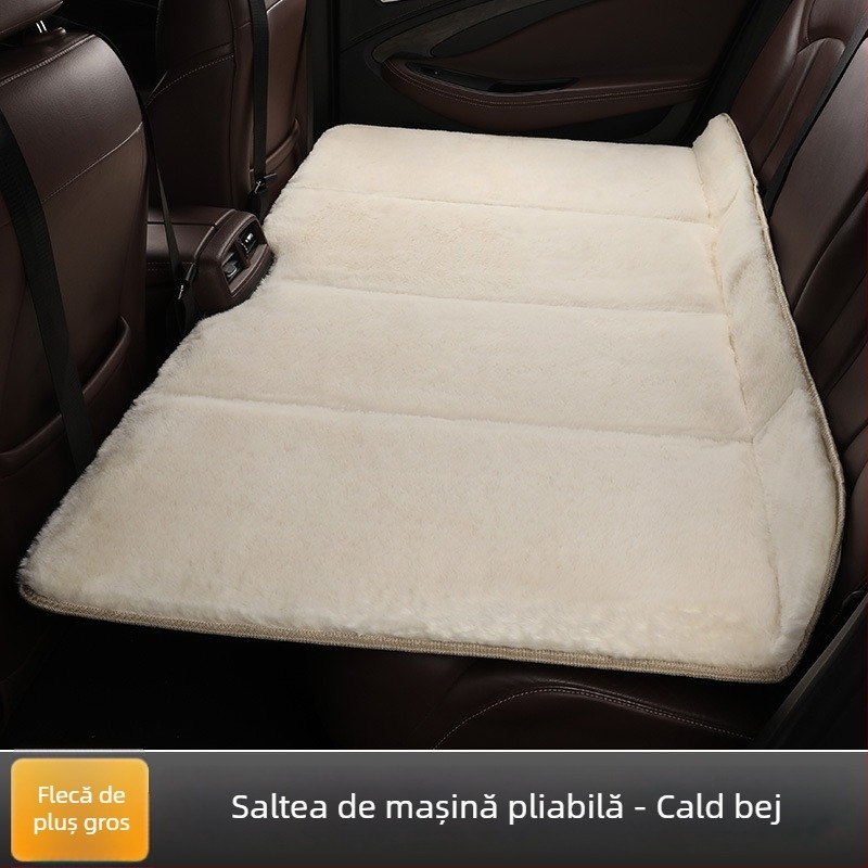 Saltea de călătorie pentru spatele mașinii, cu căptușeală fleece, pliabilă, universal pentru copii, fără umflare