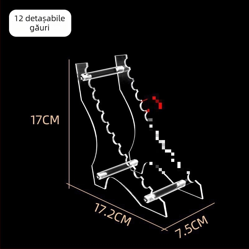 Raft acrilic pentru agrafe de păr, etajat în formă de scară, pentru magazine de papetărie