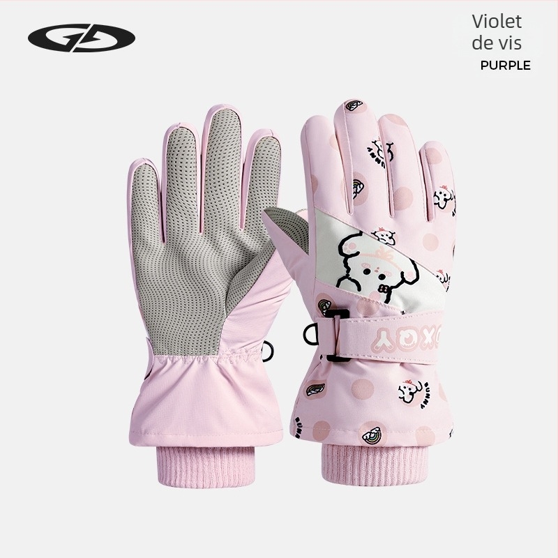 Mănuși de ski pentru copii: poliester, călduroase, unisex, pentru copii între 2 și 8 ani, țesătură jacquard