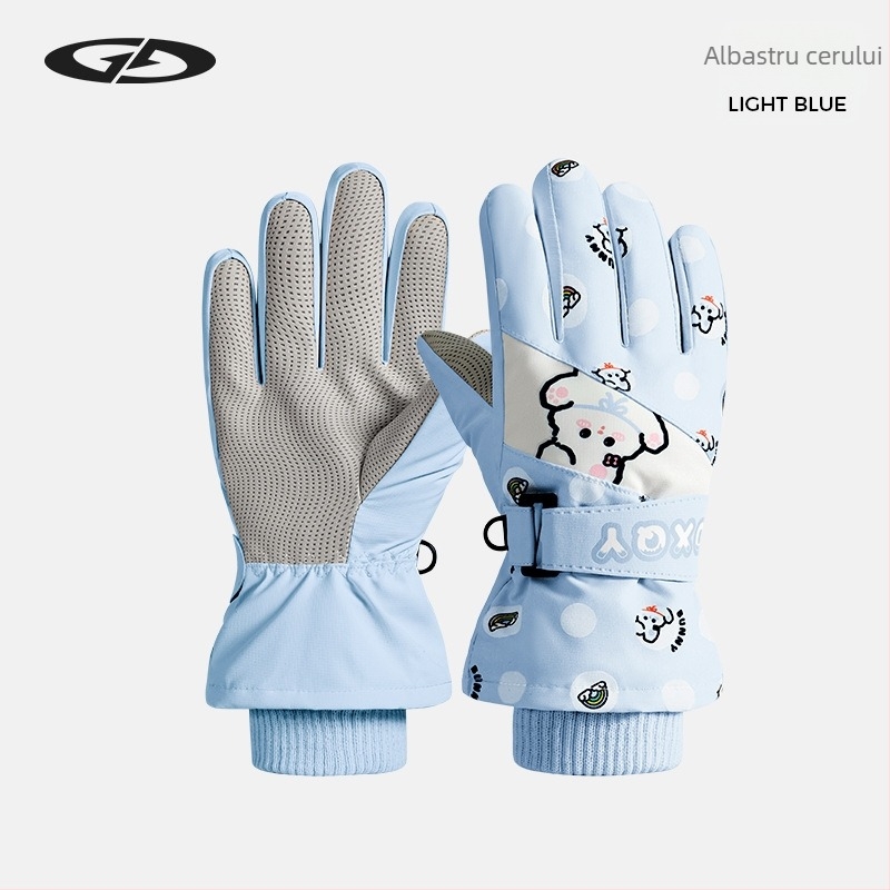 Mănuși de ski pentru copii: poliester, călduroase, unisex, pentru copii între 2 și 8 ani, țesătură jacquard