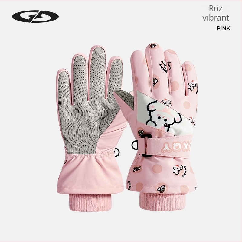 Mănuși de ski pentru copii: poliester, călduroase, unisex, pentru copii între 2 și 8 ani, țesătură jacquard