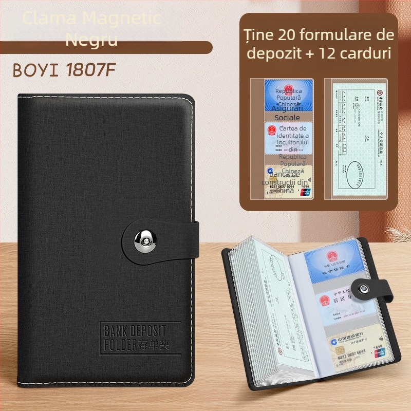 Folder de arhivă cu clips unic, piele PU, imprimare logo disponibilă