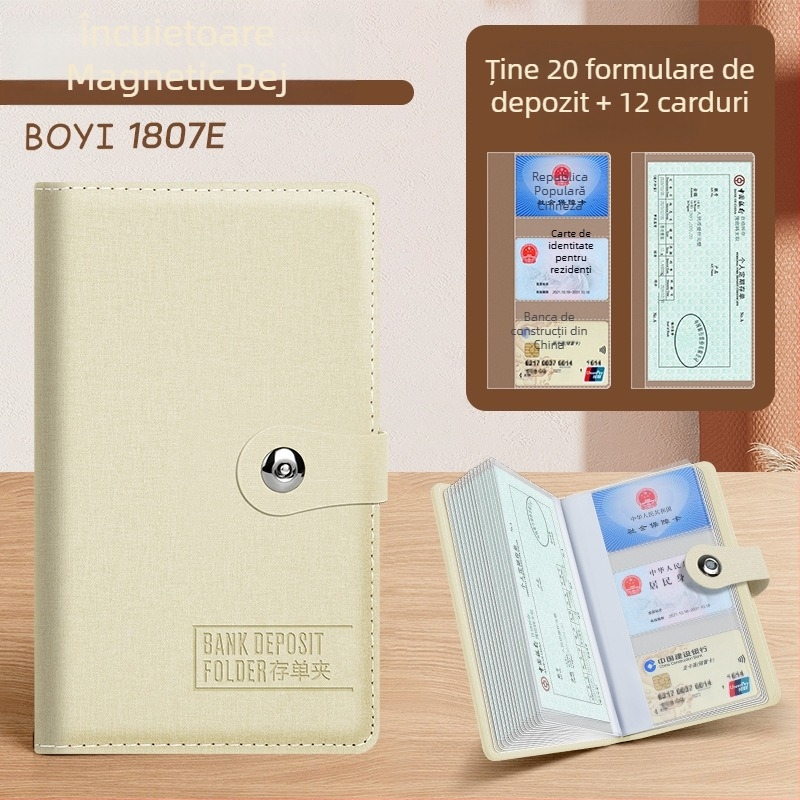 Folder de arhivă cu clips unic, piele PU, imprimare logo disponibilă