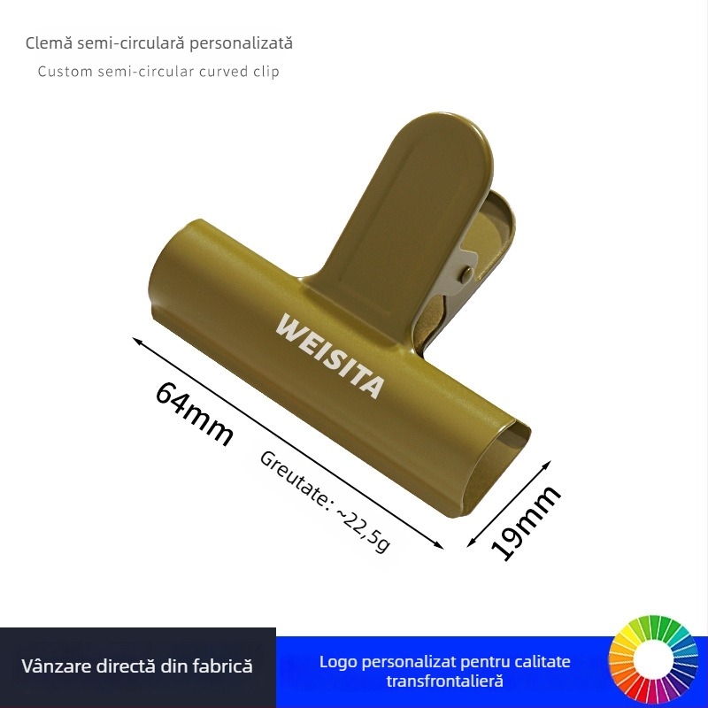 Willita Clip metalic – Multifuncțional pentru dosare, fișiere și chitanțe, cu design arc semicircular
