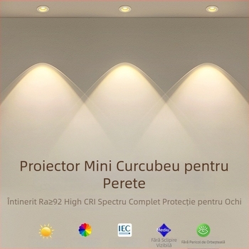 Spot LED încasrat rotund, COB, carcasă din aluminiu, CRI ≥95, 220V, control prin cablu