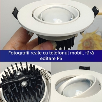 Spot LED încasrat rotund, COB, carcasă din aluminiu, CRI ≥95, 220V, control prin cablu