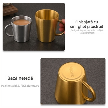 Cană din oțel inoxidabil 304 cu pereți dubli și mâner — capacitate mare, potrivită pentru bere, lapte și apă, cu logo personalizat