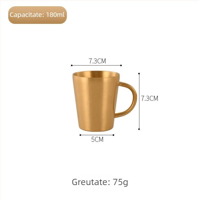 Cană din oțel inoxidabil 304 cu pereți dubli și mâner — capacitate mare, potrivită pentru bere, lapte și apă, cu logo personalizat