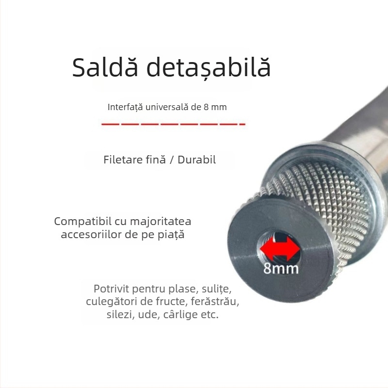 Tijă de plasă pentru pescuit din oțel inoxidabil, 500 g, monobloc, neextensibil