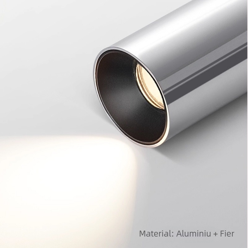 Spot LED montat pe suprafață, finisaj argintiu în stil antic, cap reglabil anti-orbire pentru iluminare în jos, carcasă din aluminiu, 220V, LED, CRI≥95