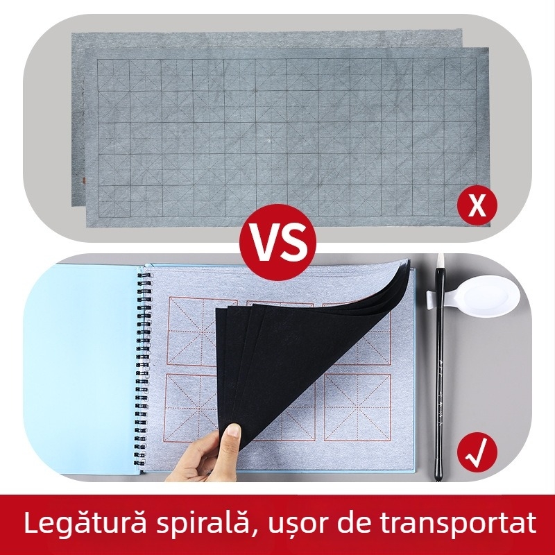 Tiantian Practice Caiet Caligrafie — Seria Scriere pe o Singură Față, Formă Pătrată, Pentru Practică de Caligrafie