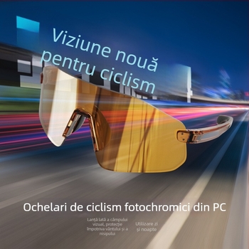 Ochelari pentru ciclism montan – lentile fotocromice PC, rezistenți la vânt, suporturi nazale reglabile, compatibili cu ochelari de vedere