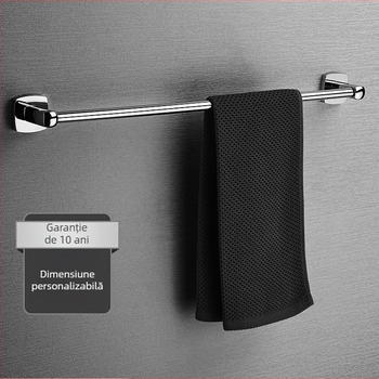 Bară de prosoape pentru baie, din aliaj de cupru, 1 nivel, finisaj lucios, încărcare 5 kg