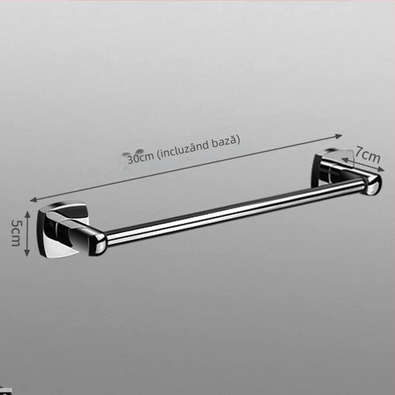 Bară de prosoape pentru baie, din aliaj de cupru, 1 nivel, finisaj lucios, încărcare 5 kg