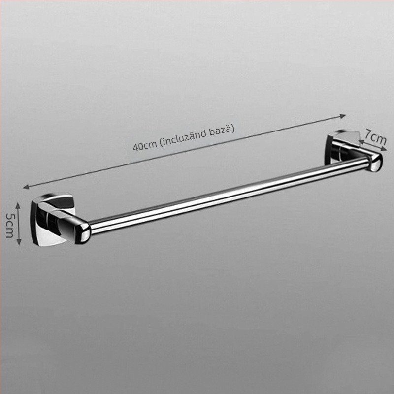 Bară de prosoape pentru baie, din aliaj de cupru, 1 nivel, finisaj lucios, încărcare 5 kg