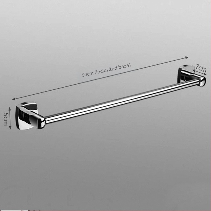 Bară de prosoape pentru baie, din aliaj de cupru, 1 nivel, finisaj lucios, încărcare 5 kg