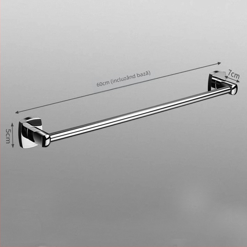 Bară de prosoape pentru baie, din aliaj de cupru, 1 nivel, finisaj lucios, încărcare 5 kg