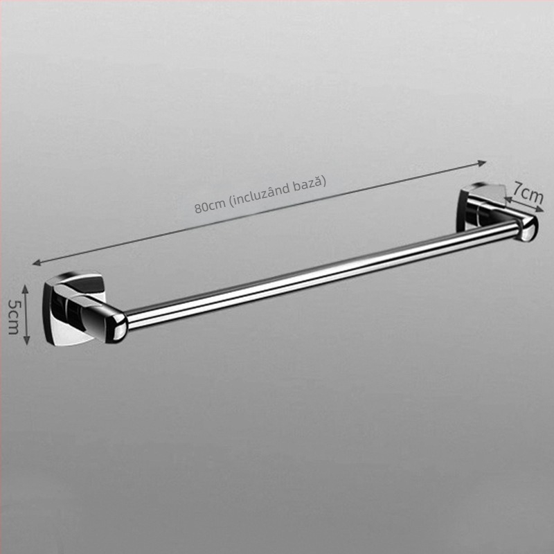 Bară de prosoape pentru baie, din aliaj de cupru, 1 nivel, finisaj lucios, încărcare 5 kg