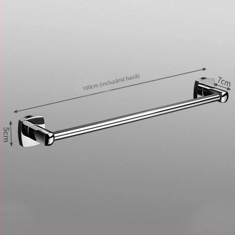 Bară de prosoape pentru baie, din aliaj de cupru, 1 nivel, finisaj lucios, încărcare 5 kg