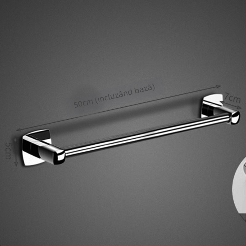 Bară de prosoape pentru baie, din aliaj de cupru, 1 nivel, finisaj lucios, încărcare 5 kg