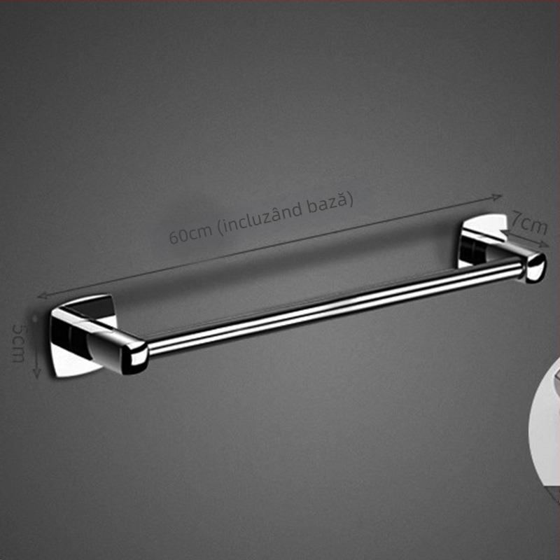 Bară de prosoape pentru baie, din aliaj de cupru, 1 nivel, finisaj lucios, încărcare 5 kg